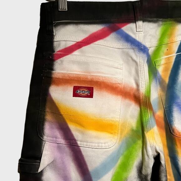Dickies White Relaxed Fit Painter’s Pants - Painted Design (30x30) NWOT - Picture 7 of 8